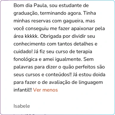 Depoimento de Isabele