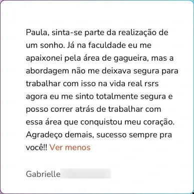 Depoimento de Gabrielle
