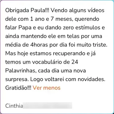 Depoimento de Cinthia